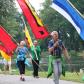 Danube Day 2018 in Ulm / Neu Ulm: parading the beautiful hand-painted flags along the riverside © Donaubüro